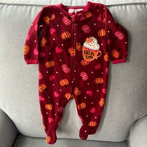 Fleece zippered footie pajamas